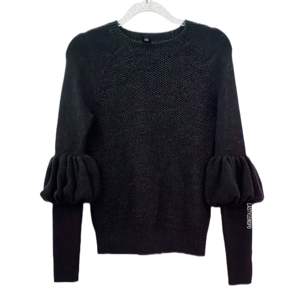 Club Monaco Wool Sweater Puffed Sleeves Ruffles Size XS